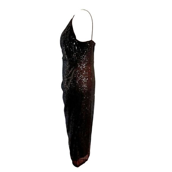 NWT AREA STARS Black Sequin Special Occasion Midi Dress Tulip Hemline L Cocktail - Picture 7 of 12